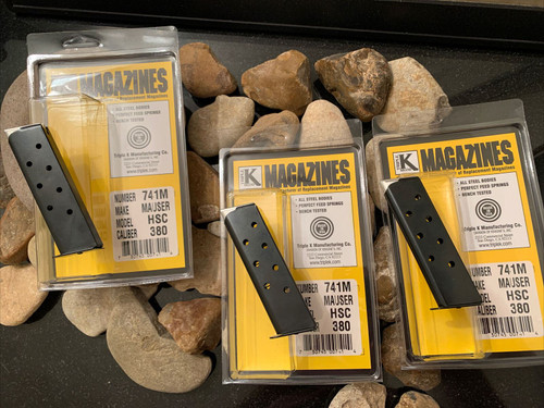 3 Pack Magazine Mauser HSC Mag .380 ACP 7 RD Mag Clip 380 Auto Mags ACP USA MADE