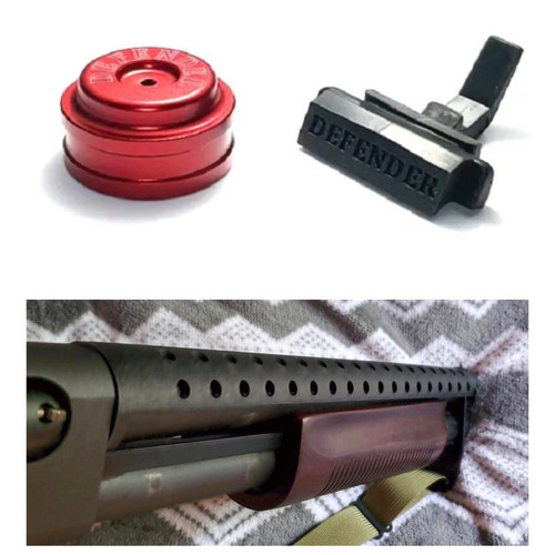 Defender MINI SHELL Adaptor  + MOSSBERG 590 Heat Shield Shotgun + RED FOLLOWER Defender MINI SHELL Adaptor  + MOSSBERG 590 Heat Shield Shotgun + RED FOLLOWER