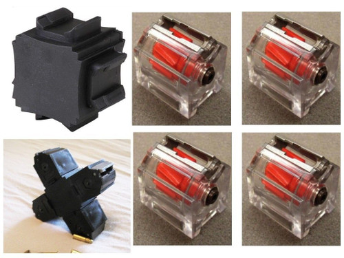 4 Pack Fits RUGER 10/22 CLEAR w/ quad adapter Magazine .22lr Mags Magazine 10 RD