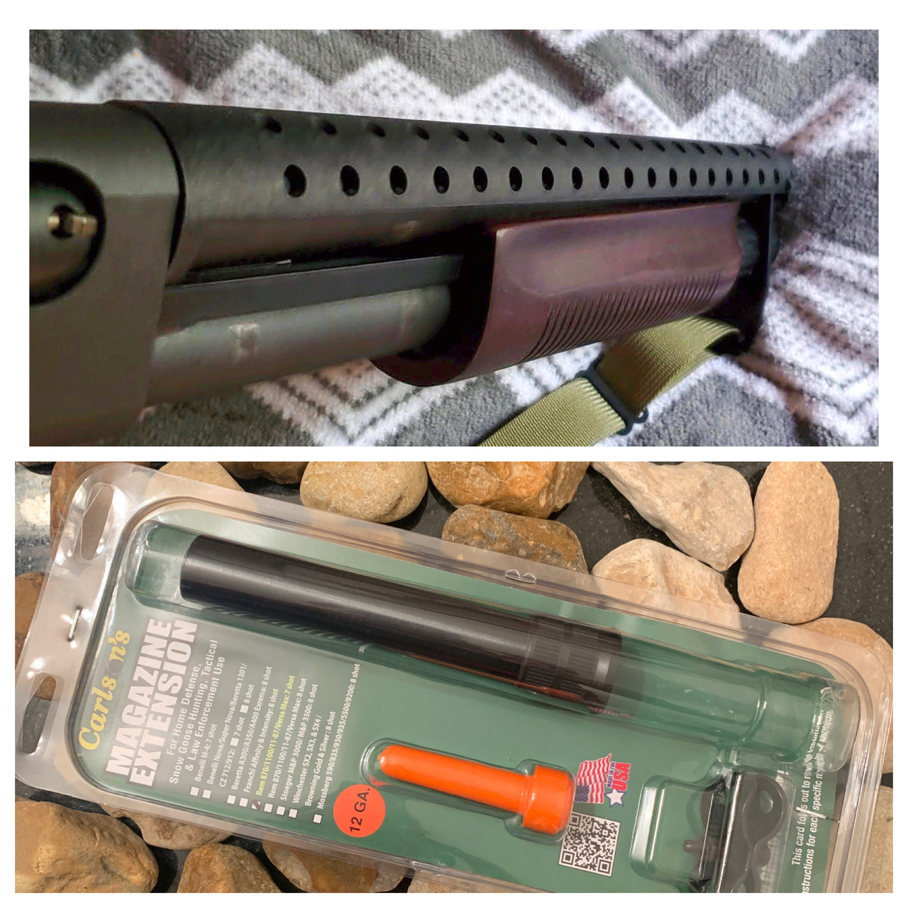 Remington 870 Extension 7 Shot Parkerized Tube + HEAT SHIELD COMBO USA MADE-img-0