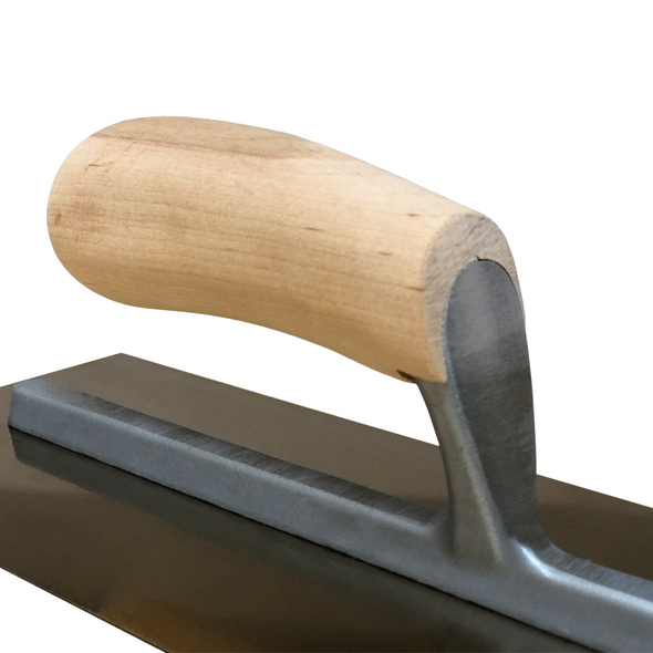 BEROXpert  PREMIUM Finishing Trowel | Golden Stainless Steel | California Camelback Wood Handle