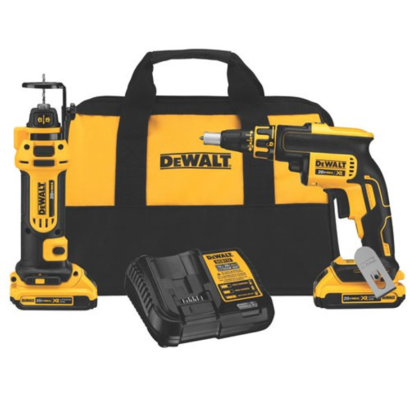 DeWalt 20V MAX* Brushless Drywall Screwgun & Cut-Out Tool Combo Kit