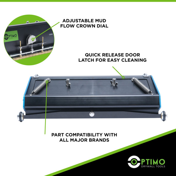 Optimo Drywall Tools Flat Box Set I 10"/12" + Handle + Pump + Filler | All-in-One Drywall Taping Kit