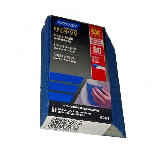 Norton Premium Single Angle Sanding Sponge Medium 80 grit Norton Premium Single Angle Sanding Sponge Medium 80 grit