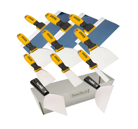 TapeTech ProMAXX Blue Steel Full Taping Knife Set with Mud Pan