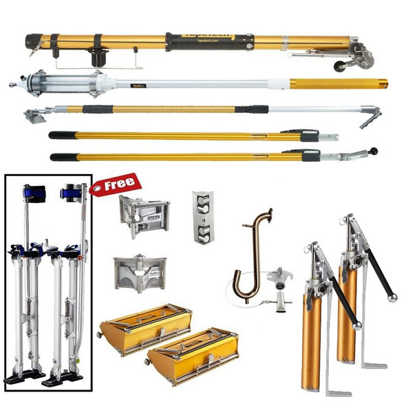 TapeTech MudRunner Extender Set  w/ 2 Angle Heads & 2 Pumps includes FREE Stilts
