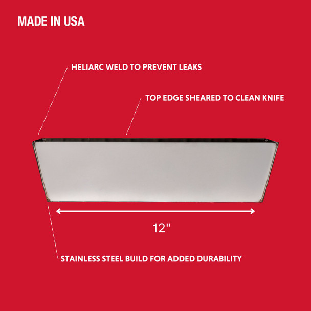 Advance 12" Heli-Arc Welded Stainless Mud Pan