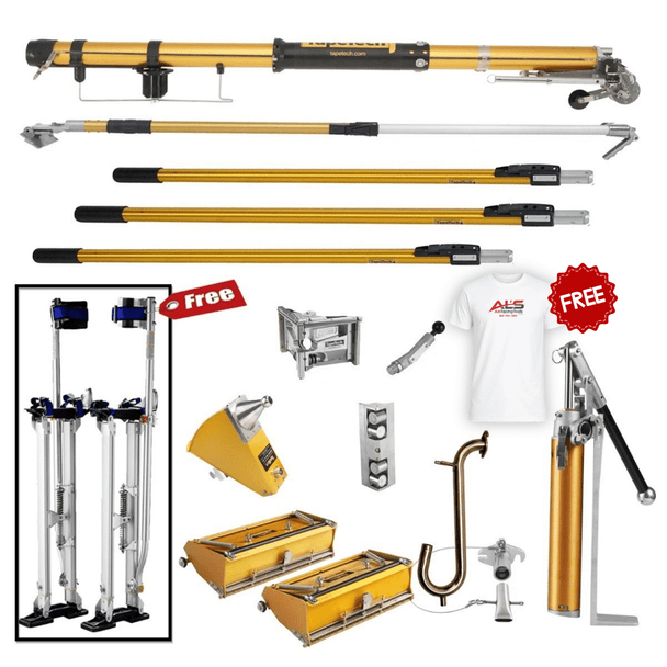 TapeTech Xtender Full Set of Drywall Tools w/ FREE Stilts & Al's T-Shirt