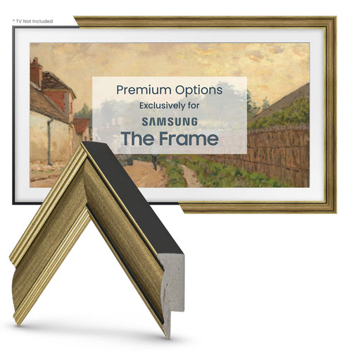 Deco TV Frames - 43" Slim Bezel for Samsung The Frame TV - Industrial Brass