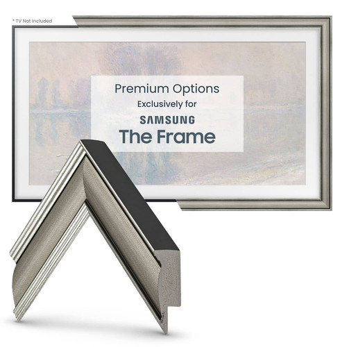 Deco TV Frames - 43" Slim Bezel for Samsung The Frame TV - Industrial Nickel
