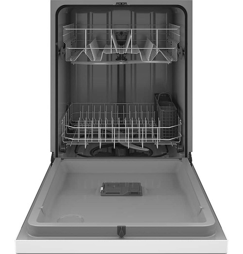 GE - 24" Front Control Built-In Plastic Tub Dishwasher with Dry Boost and 59 dBA - White