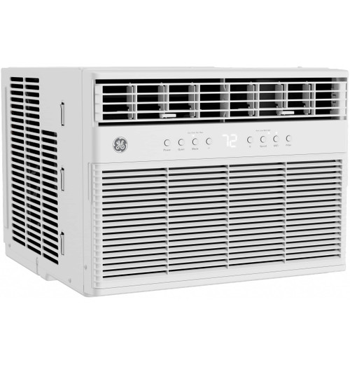 GE - 350 Sq. Ft. 8,000 BTU ENERGY STAR Smart Window Air Conditioner and 8,400 BTU Heater - White