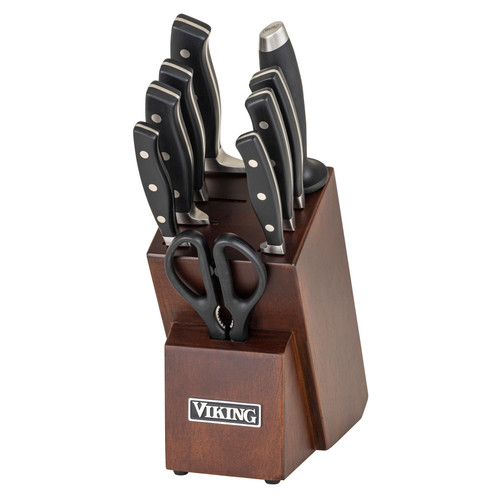Viking - 10-Piece True Forged Cutlery Set with Walnut Block - Multicolor