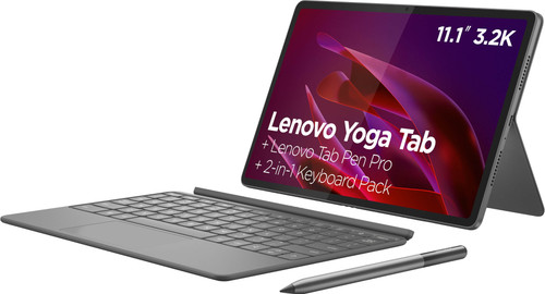 Lenovo - Yoga Tab - 11.1" 3.2K Tablet - 12GB RAM - 256GB UFS - with Keyboard + Pen - Luna Grey