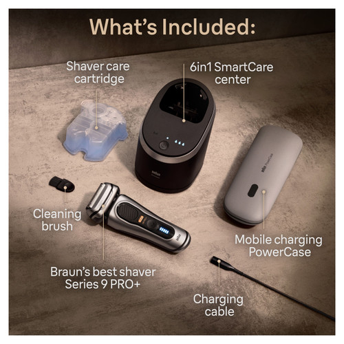 Braun - Series 9 PRO+ Electric Shaver with 6 in 1 SmartCare Center - Silver