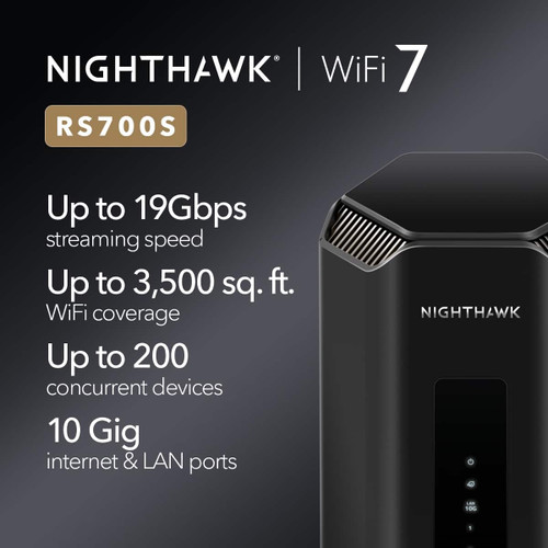 NETGEAR - Nighthawk BE19000 Tri-band Wi-Fi Router - Black