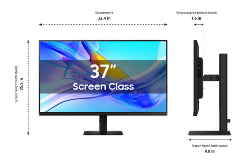 Samsung - 37" ViewFinity S8 S80UD LED 4K UHD High Resolution Monitor with HDR10, USB-C and Ergonomic Stand - Black