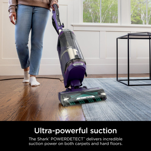 Shark - PowerDetect Upright Vacuum with DuoClean Detect Technology, Self-Cleaning Brushroll, and XL Dustcup - Eggplant