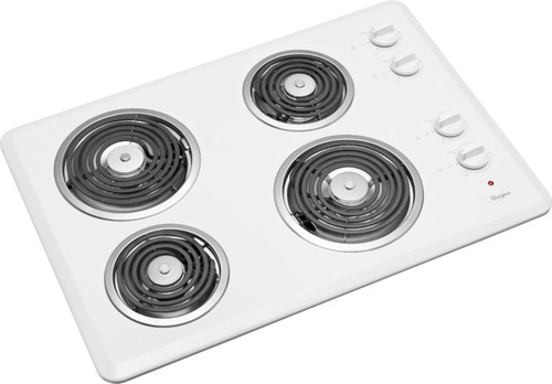 Whirlpool - 30" Built-In Electric Cooktop - White