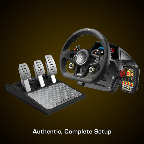 Turtle Beach - VelocityOne Race Wheel & Pedal System for Xbox Series X|S, Windows PCs - Force Feedback, & Three Pedals - Black