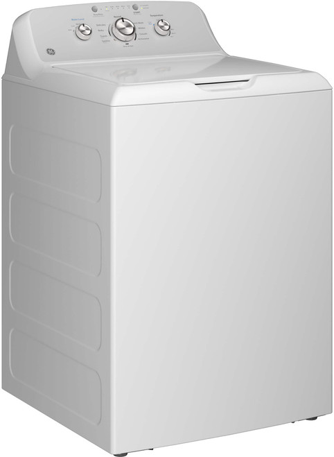 GE - 4.3 Cu. Ft. High-Efficiency Top Load Washer with Cold Plus - White with Silver Matte