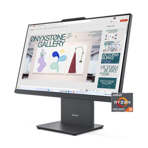 Lenovo - IdeaCentre AIO 23.8" Full HD Touchscreen All-In-One - AMD Ryzen 3 7335U - 8GB Memory - 256GB SSD - Luna Grey