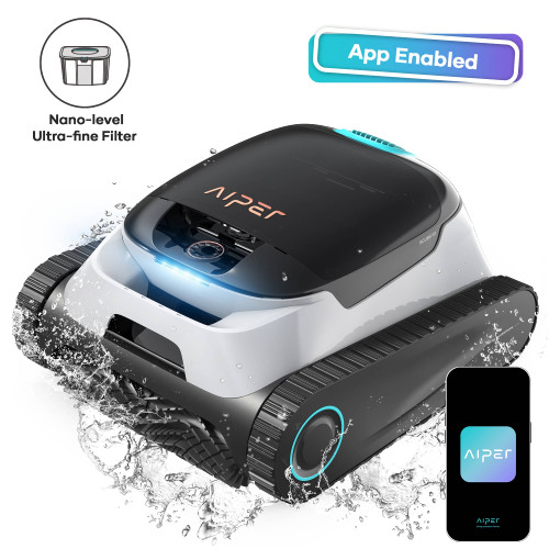 Aiper - Scuba N1 Plus: Robotic Pool Cleaner with MicroMesh Filtration for In-Ground Pools, Caterpillar Treads, and Mobile App - White