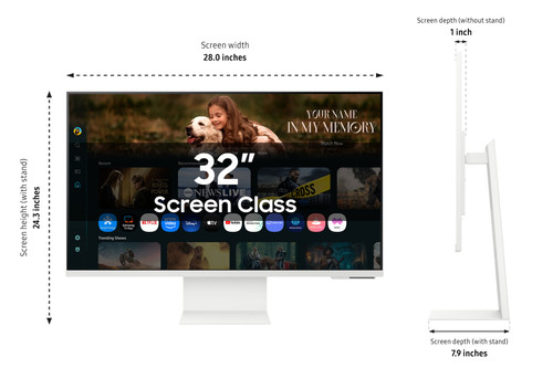 Samsung - 32" M80F 4K UHD Smart Monitor with SamsungVision AI, Built In Speakers, USB-C, Ergonomic Stand and SlimFit Camera - Warm White