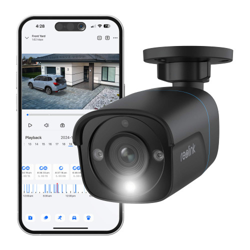 Reolink - 8 - Channel, 8 - Bullet Cameras 4K 8MP Indoor/Outdoor PoE Wired 2TB HDD NVR Security Surveillance System - Black