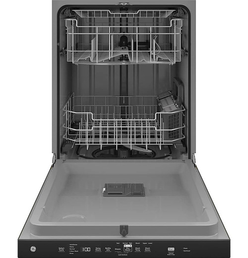 GE - 24" Top Control Built-In Plastic Tub Dishwasher with 3rd Rack, Bottle Jets and 50 dBA - Slate
