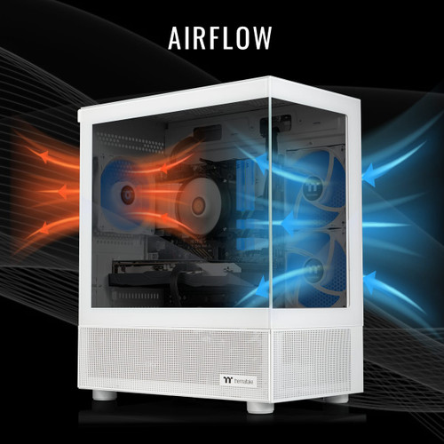 Thermaltake - LCGS Vista R66 Gaming Desktop AMD Ryzen 5 5600, 16GB RGB Memory, AMD Radeon RX 6600, 1TB NVMe M.2, Wifi - White