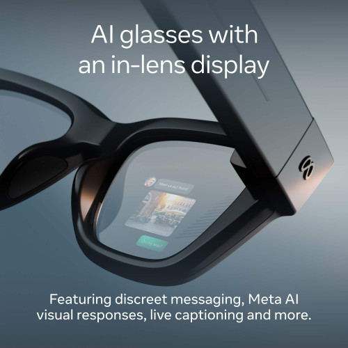 Ray-Ban Meta - Display & Neural Band | AI glasses with in-lens display - standard - Black band size 1 - Shiny Black