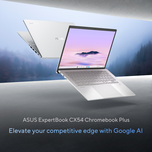 ASUS - ExpertBook CX54 14" 2K Chromebook Plus Laptop with Google AI - Intel Core Ultra 5 - 16GB Memory - 256GB SSD - Fog Silver