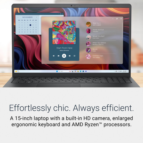 Dell - 15.6" 2K Laptop - AMD Ryzen 7 7730U 2023 - 16GB Memory - 1TB Storage - Carbon Black