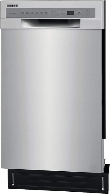 Frigidaire - 18" Compact Front Control Built-In Tub Dishwasher, 52 dBA - Stainless Steel