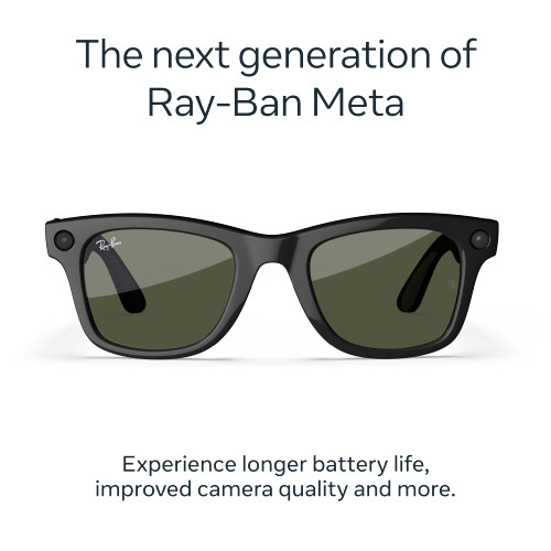 Ray-Ban Meta - Headliner Low Bridge (Gen 2) glasses w/ Meta AI, Audio, Photo Compatability - Transitions Sapphire lenses - Shiny Black