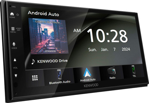 Kenwood - 6.8" - Wireless Apple CarPlay and Android Auto Bluetooth Digital Multimedia Receiver - Black