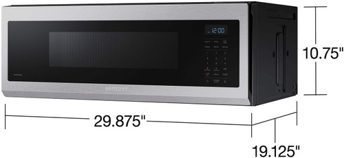 Samsung - 1.1 cu. ft. Smart SLIM Over-the-Range Microwave with 400 CFM Hood Ventilation - Stainless Steel