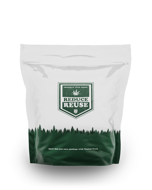 Discontinued Terpene Fresh Bag 1lb with Window CLEAR w/ FOREST (Per box/25 pouches)