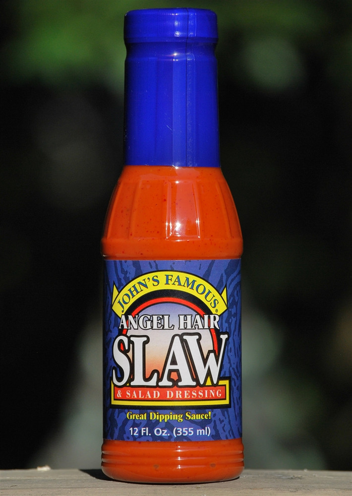 John’s Famous Angel Hair Slaw and Salad Dressing 12 oz bottle, sweet tangy Alabama slaw dressing for cabbage and Southern food gifts