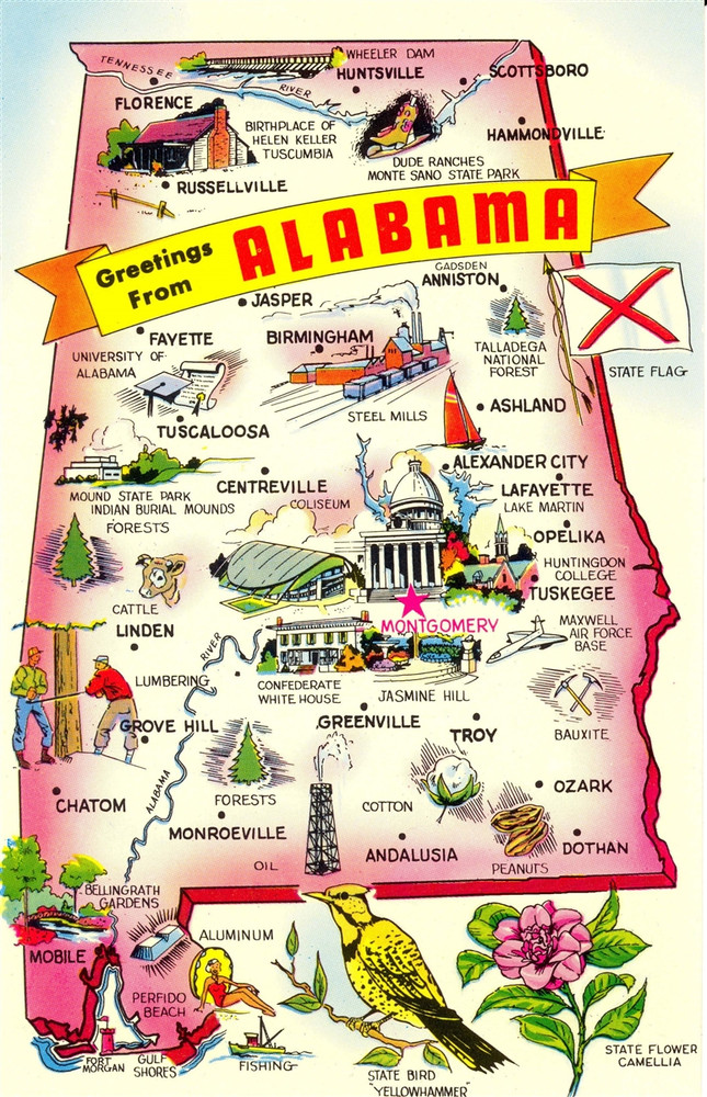Alabama souvenir magnet featuring State of Alabama