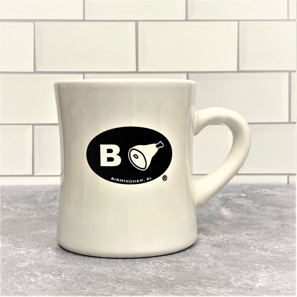 Birmingham “B Ham” coffee mug with bold local design, perfect Alabama gift or souvenir. Durable, dishwasher-safe ceramic for everyday use.