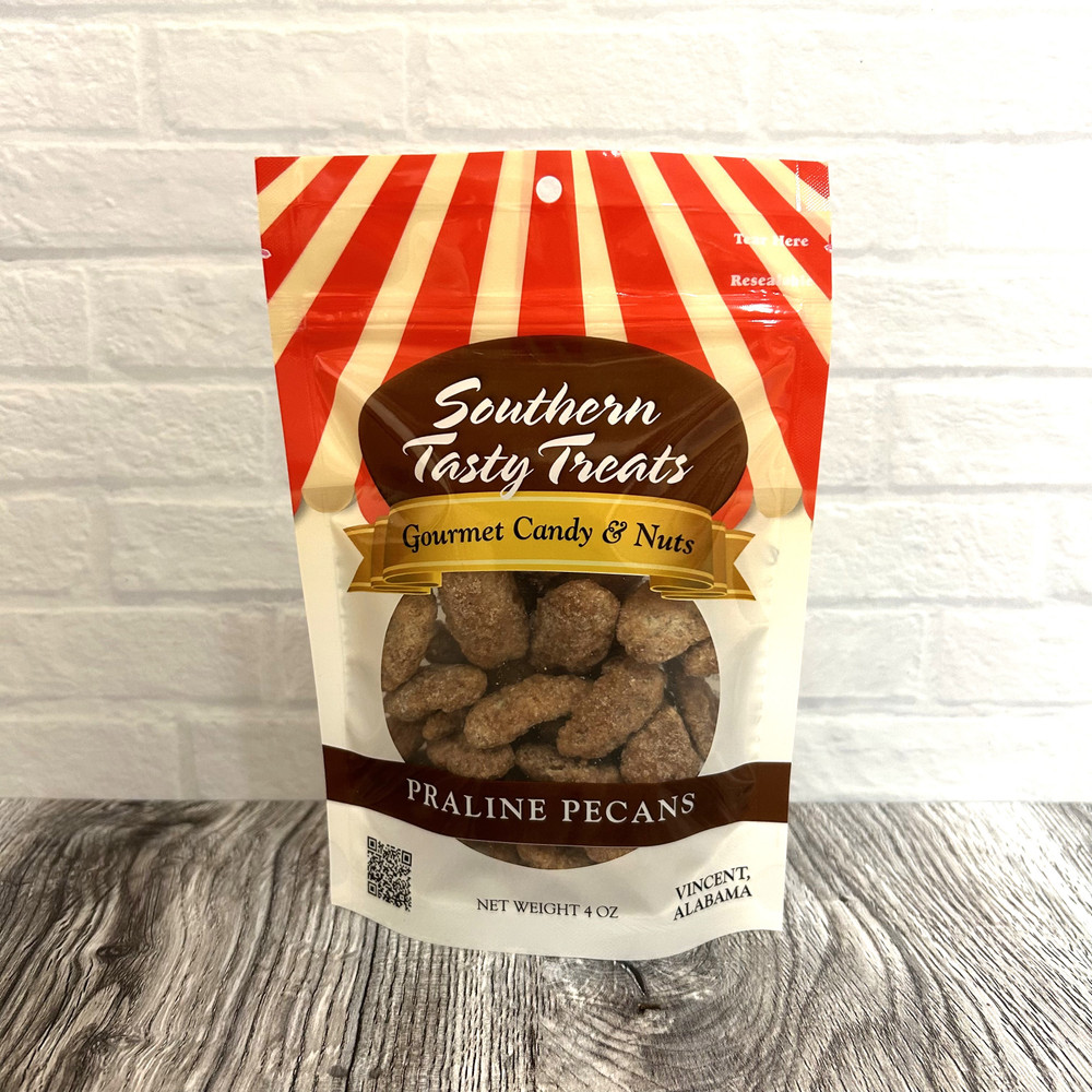 Alabama praline pecans sweet and salty candied pecans made in Alabama snack gift bag