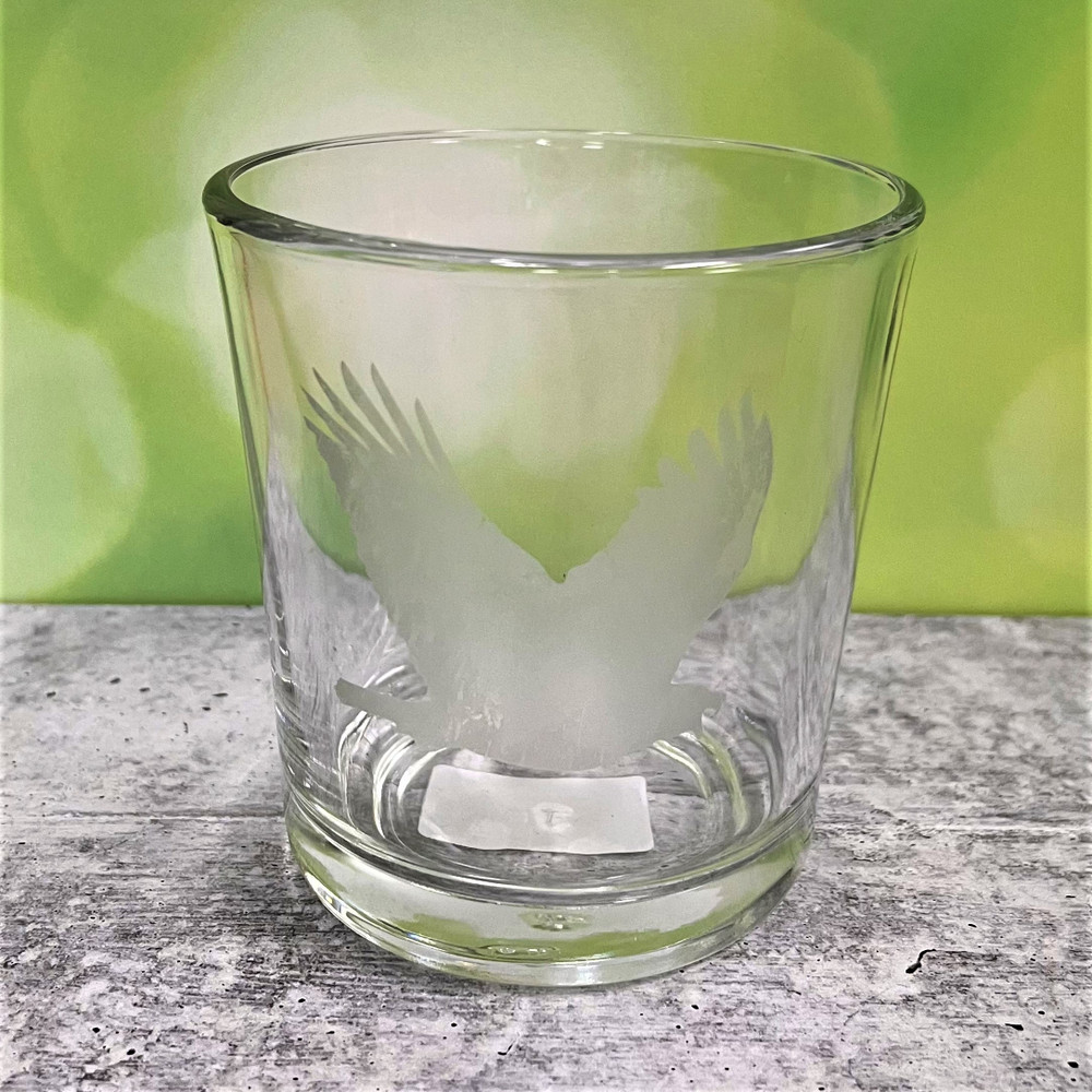 Eagle etched highball glass, Auburn University gift, Alabama-made barware, hand-etched cocktail glass, artisan whiskey glass