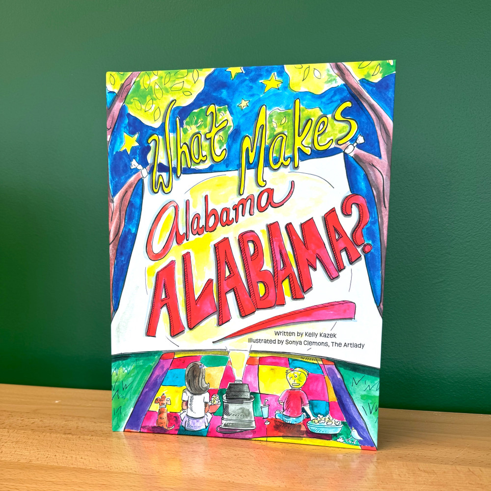 What Makes Alabama Alabama book cover featuring Alabama landmarks and Southern culture gift book