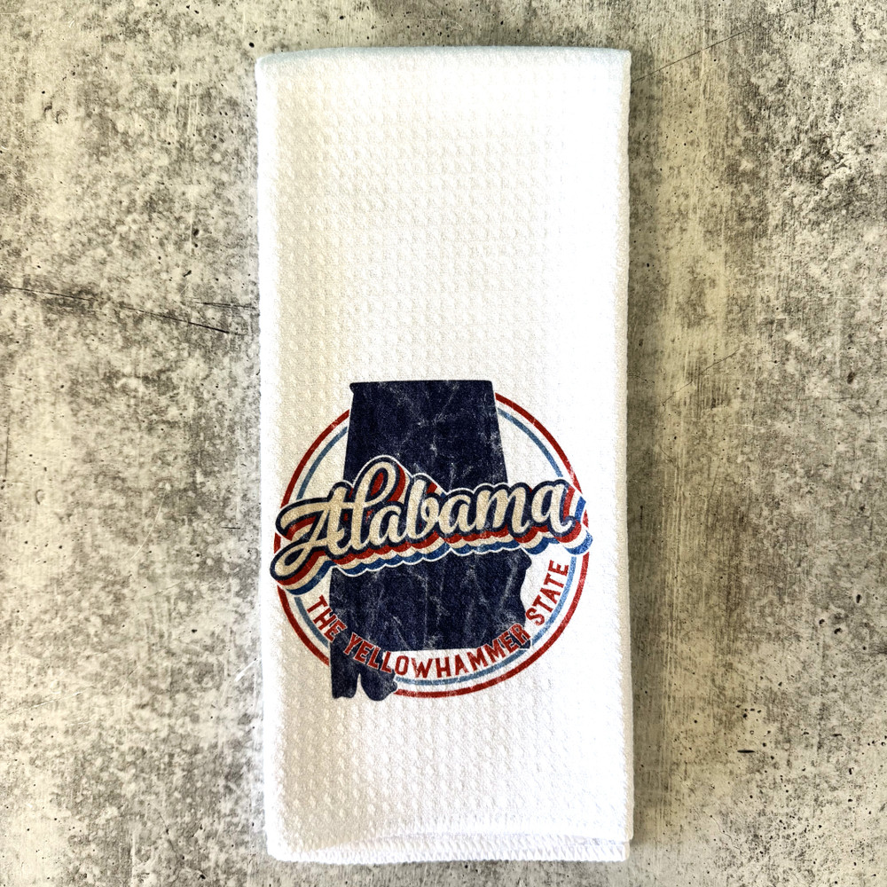 Yellowhammer tea towel Alabama state bird kitchen towel microfiber Southern home decor Alabama gift alt text