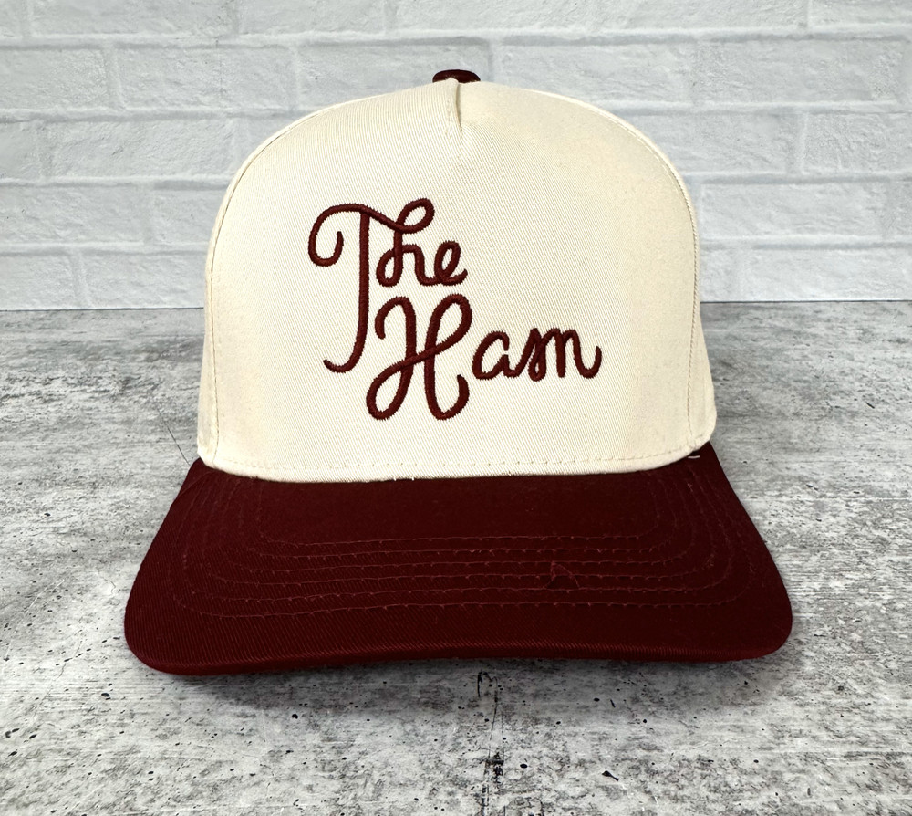 BirmingHAM hat Birmingham Alabama cap cream and red