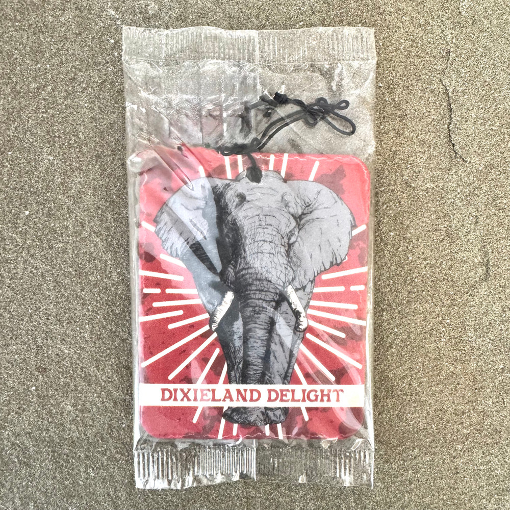 Alabama Dixieland Delight car freshener with elephant design and Southern tobacco scent, Alabama fan gift, Crimson Tide car accessory