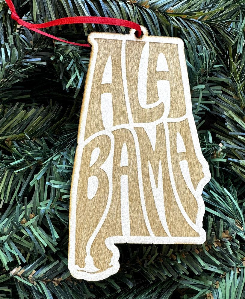 Wooden Alabama Engraved Ornament