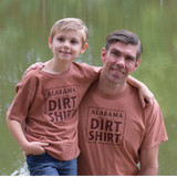 Alabama Dirt Shirt made from organic cotton dyed with real Alabama dirt, eco-friendly natural dye T-shirt, made in Alabama apparel, sustainable gift shirt